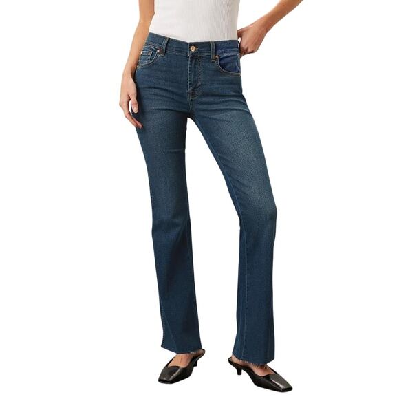 7 FOR ALL MANKIND Women's Bootcut Tailorless Jeans Size 27 In Medium Wash - Picture 12 of 14